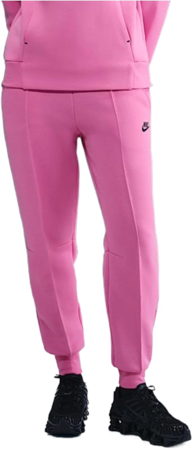 Nike Sportswear Tech Fleece Women’s Mid-Rise Joggers (Playful Pink/Black) Size X-Small