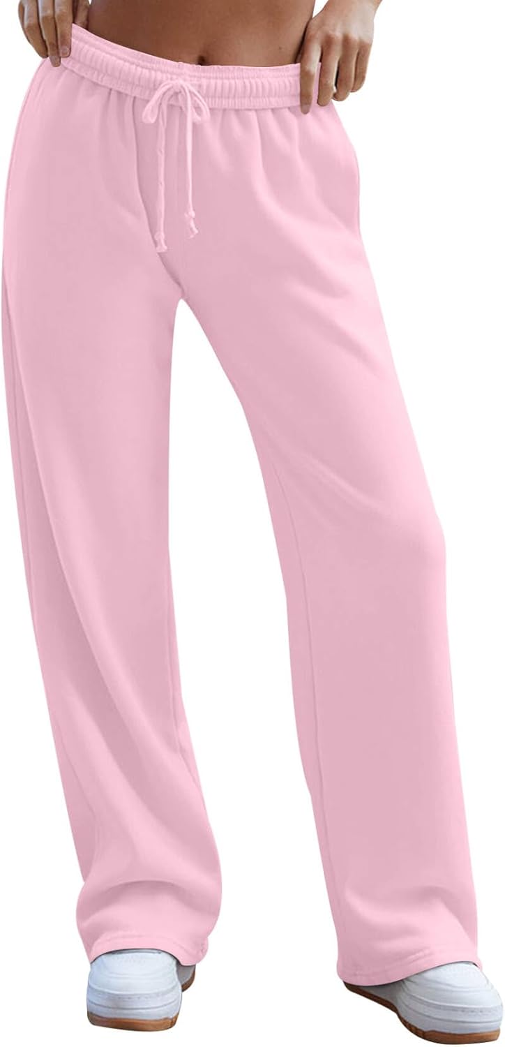 HeSaYep Women’s Wide Leg Sweatpants Fleece Baggy Sweatpants High Waisted Casual Loose Pants