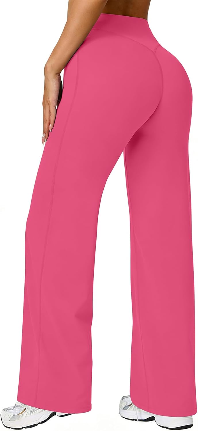 Comper Wide Leg Yoga Pants for Women Athletic Straight Leg Pants High Waist Sweatpants Workout Casual Loose Trousers