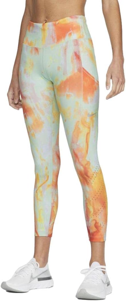 Nike Dri-FIT Epic Luxe Women’s Mid-Rise 7/8 Pocket Running Leggings (as1, Alpha, l, Regular, Regular, Mint Foam/Doll, Large, Tight Fit)