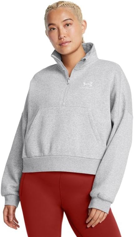 Under Armour Womens UA Icon Fleece Oversized Half Zip Sweatshirt – Ultra Soft Warmth