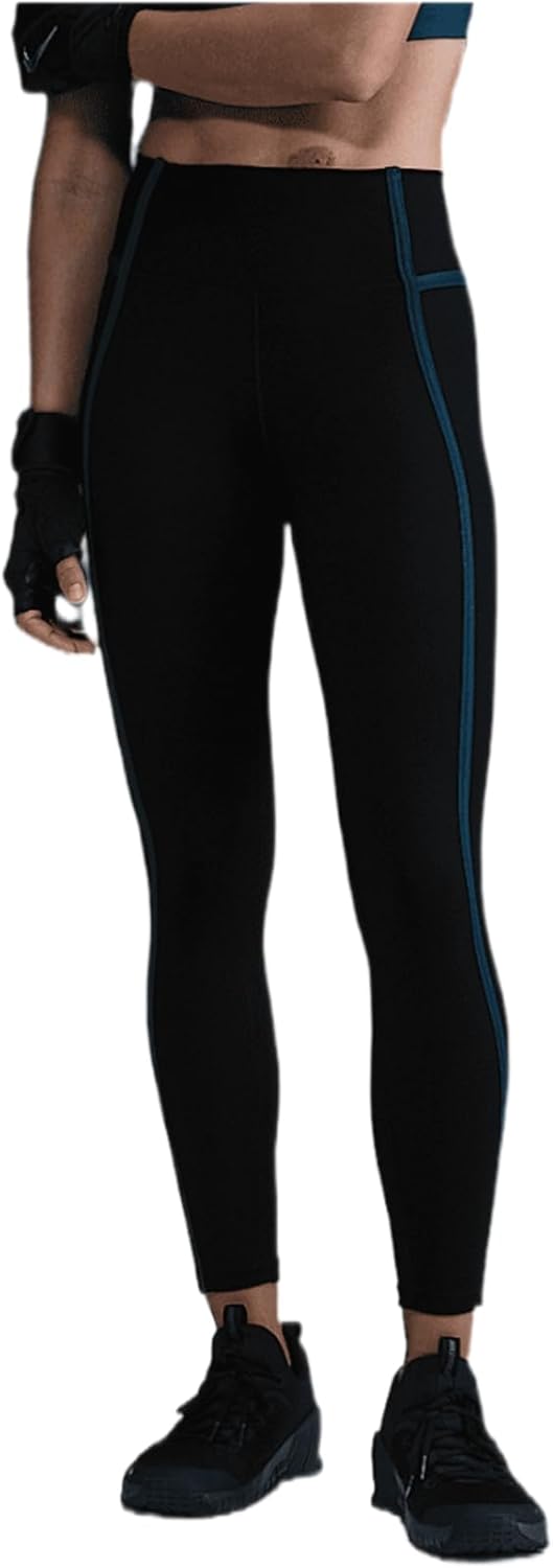 Nike One Women’s High-Waisted 7/8 Leggings (HJ1137-010, Black/Armory Navy/Black) Size X-Large