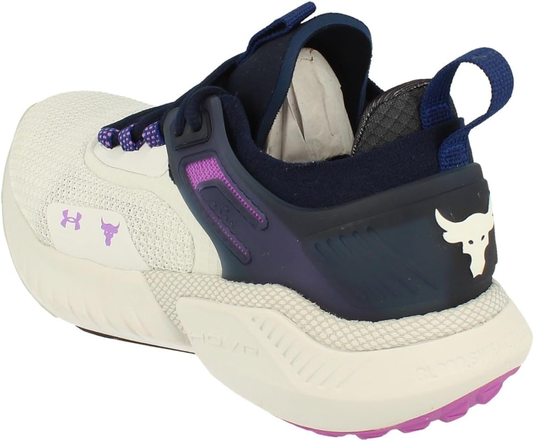 Under Armour Womens Project Rock 5 Disrupt Trainers 3026207 Sneakers Shoes (UK 4.5 US 7 EU 38, White Navy 102)