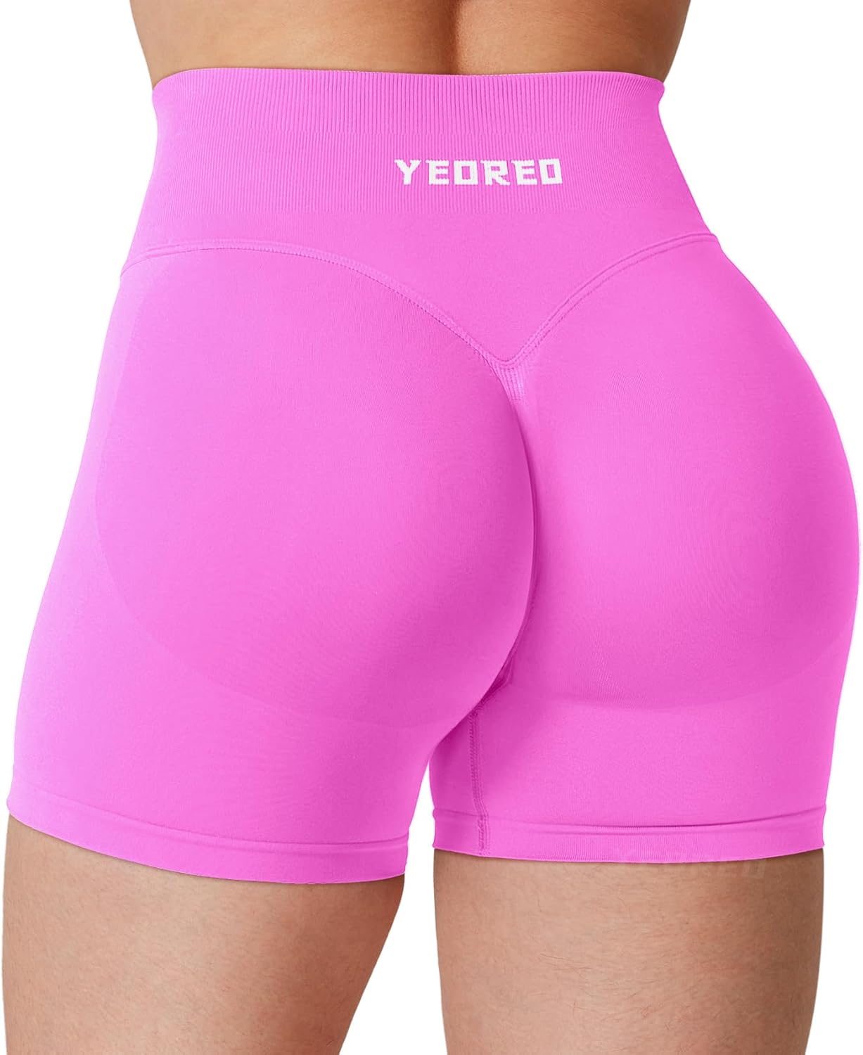 YEOREO Hidden Scrunch Workout Shorts Vision Women Seamless Gym Shorts High Waist Yoga Shorts