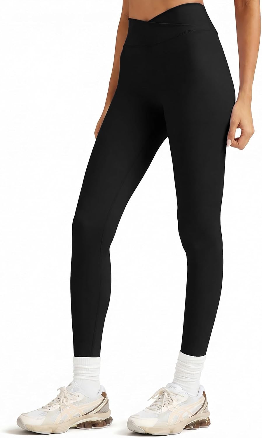 Sogetdo Crossover Butt Lifting Leggings for Women Tummy Control Buttery Soft Workout Gym Yoga Pants