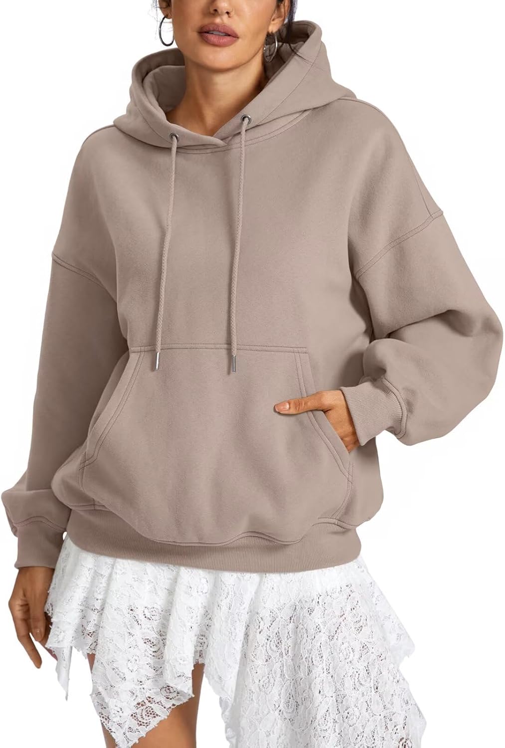 EasyGala Womens Fleece Hoodies with Pocket Oversized Hooded Sweatshirt Trendy Pullover Long Sleeve Top Fall Outfits 2026