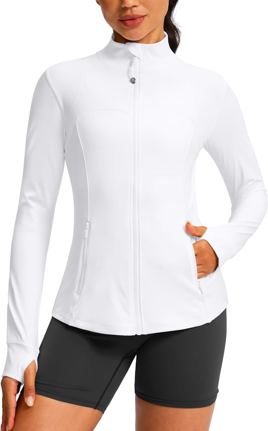 G Gradual Workout Jackets for Woman Hip-Length Slim Fit Zip Up 4 Pockets Athletic Jacket Spring Gym Running Clothes