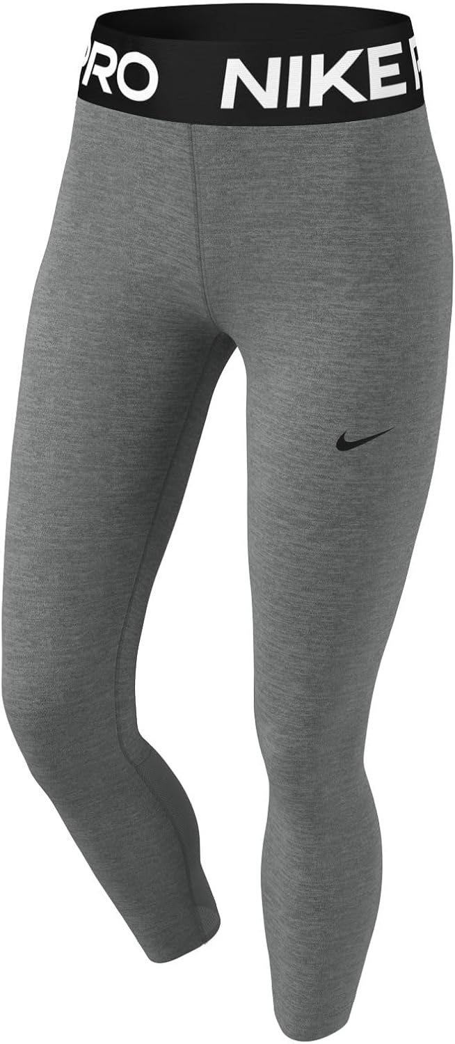 Nike Pro 365 Women’s High-Rise 7/8 Leggings (Smoke Grey/Heather/Black/Black, Small)