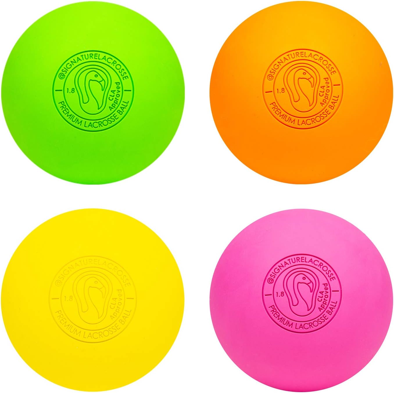 Signature Lacrosse Ball Set – Packs of 2, 4, 8, 12, and 120 – No Chemical Smell Massage Balls, Myofascial Release Tools, Back Roller, Muscle Knot Remover