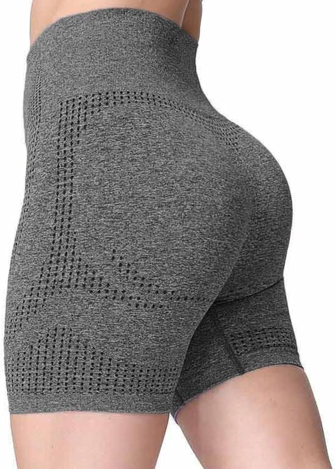 Aoxjox Seamless Workout Biker Shorts for Women High Waisted Exercise Athletic Gym Booty Running Yoga Short 5″