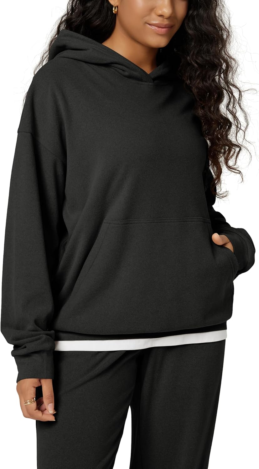 ODODOS Women’s Brushed Fleece Oversized Hoodie – Cozy Warm Long Sleeve Pullover Sweatshirt with Kangaroo Pocket