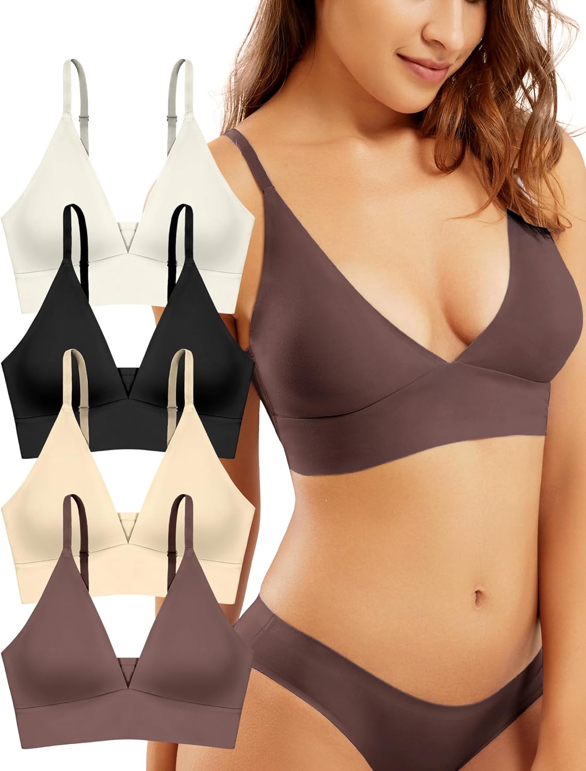 Wireless Bras for Women – Sports Bra Bralettes with Support No Underwire Seamless Workout Tops Cami Crop Tank S-XXL