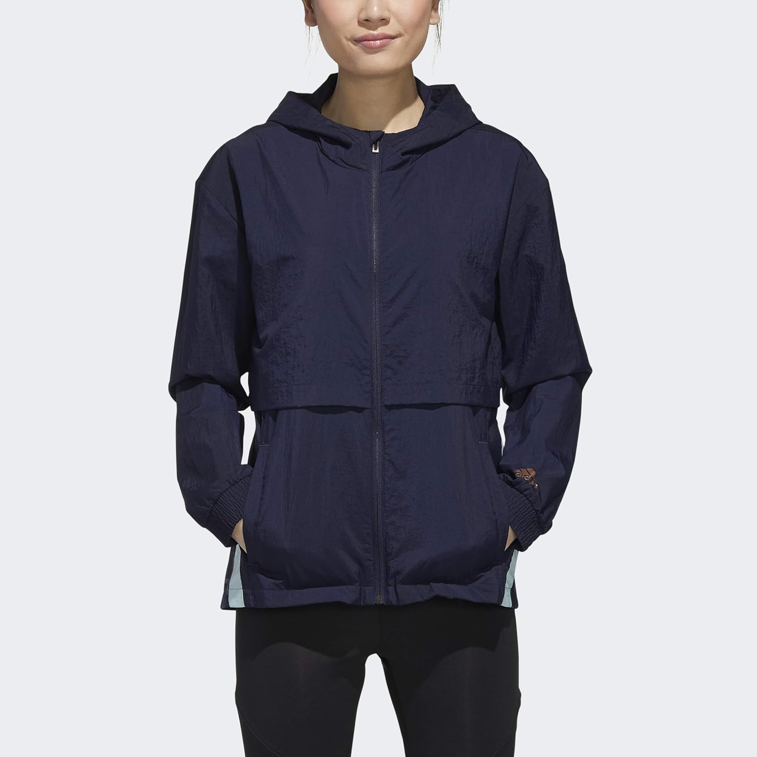 adidas x Zoe Saldana Collection Women’s Windbreaker Jacket Women’s, Blue, Size XS