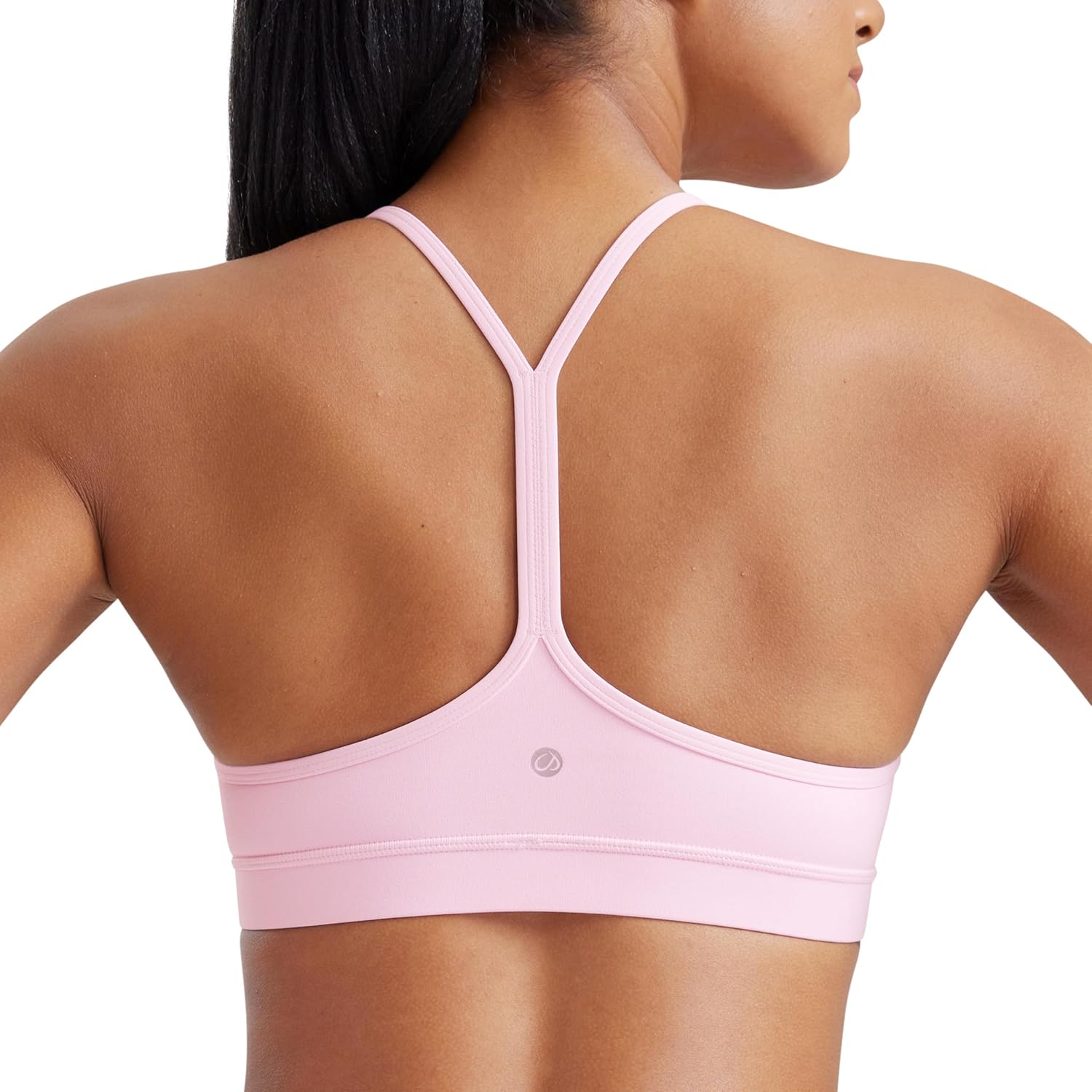 CRZ YOGA Butterluxe Y Back Sports Bras for Women – Padded Racerback Low Impact Spaghetti Thin Strap Workout Yoga Top