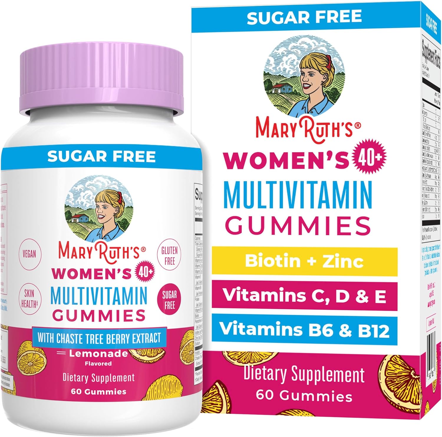 MaryRuth’s Multivitamin for Women 40+ | Sugar Free | Vegan Womens Vitamins | Immune Support | Daily Women’s Multivitamin + Chasteberry | Hair, Skin and Nail Gummy Vitamins for Women | 60 Count