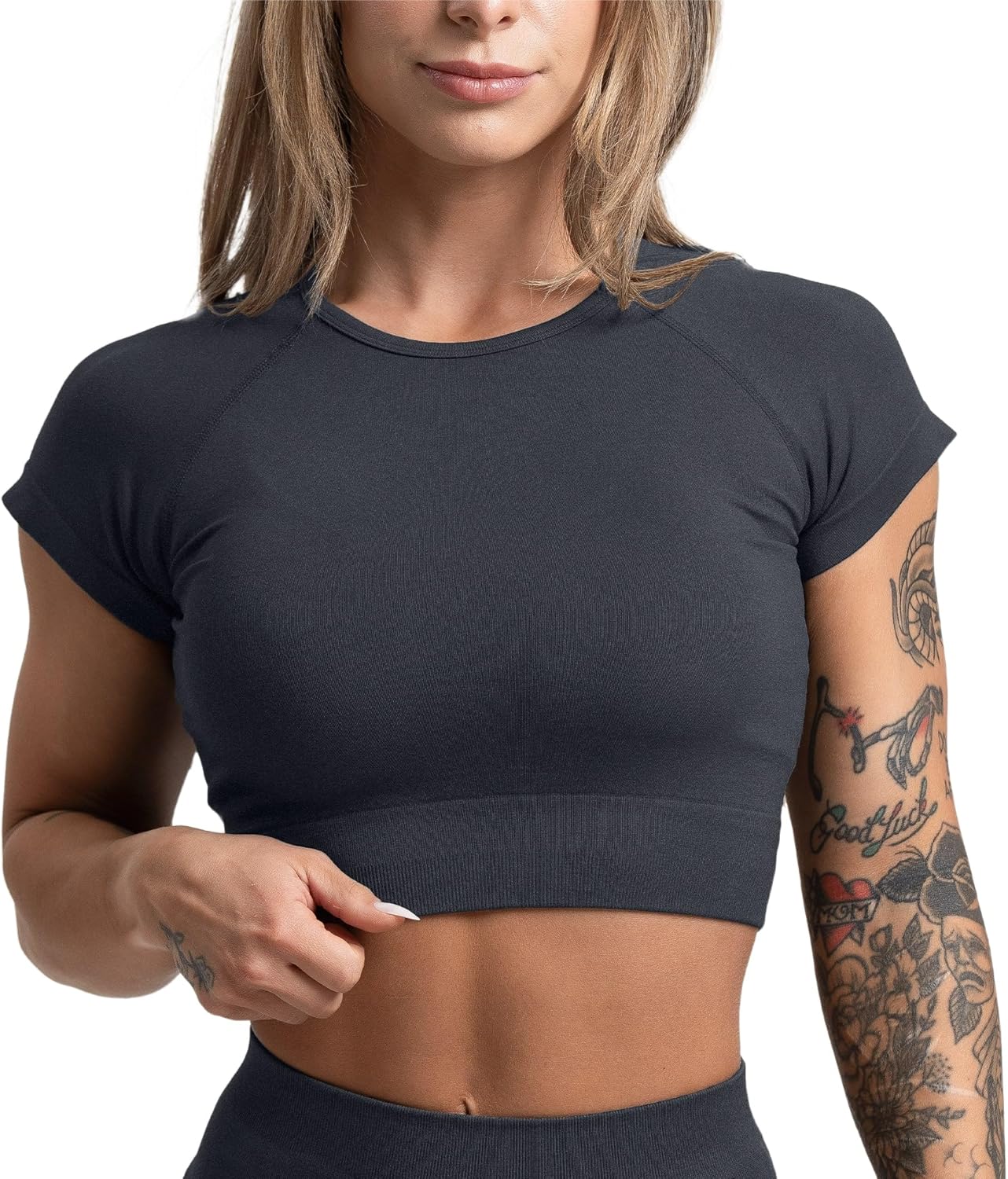 Gymreapers Short Sleeve Workout Tops for Women – Crop Tops for Women Tee – Yoga Athletic Tops for Running, Gym, & Training