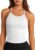LASLULU Womens Sports Bra Seamless Long Crop Tank Racer Back Spaghetti Strap Workout Yoga Bra Padded Halter Neck Casual Tops