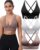 Evercute Women’s Sports Bras 3/4 Pack Adjustable Deep V Neck Bras Wireless Spaghetti Strap Criss Cross Padded Low Support Bra