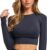 FITTOO Women’s Long Sleeves Workout Crop Tops Seamless Sports Shirts Fitness Activewear