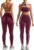 Relety Womens Workout Sets 2 Piece Seamless Bandeau Sports Bra Scrunch Butt Leggings Contrast Stripe Padded Yoga Outfits