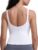 CRZ YOGA Seamless Womens U Neck Longline Sports Bra – Thin Strap Padded Workout Crop Tank Ribbed Open Back Yoga Camisole Top