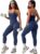 2 Piece Ribbed Seamless Workout Sets for Women No Front Seam High Waisted Yoga Leggings & Adjustable Halter Bra Work Out Set